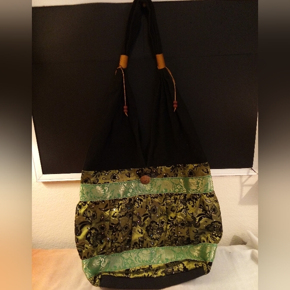 Vintage Hobo Elephant & Floral Print, Lime, Olive Green & Black - Picture 8 of 8